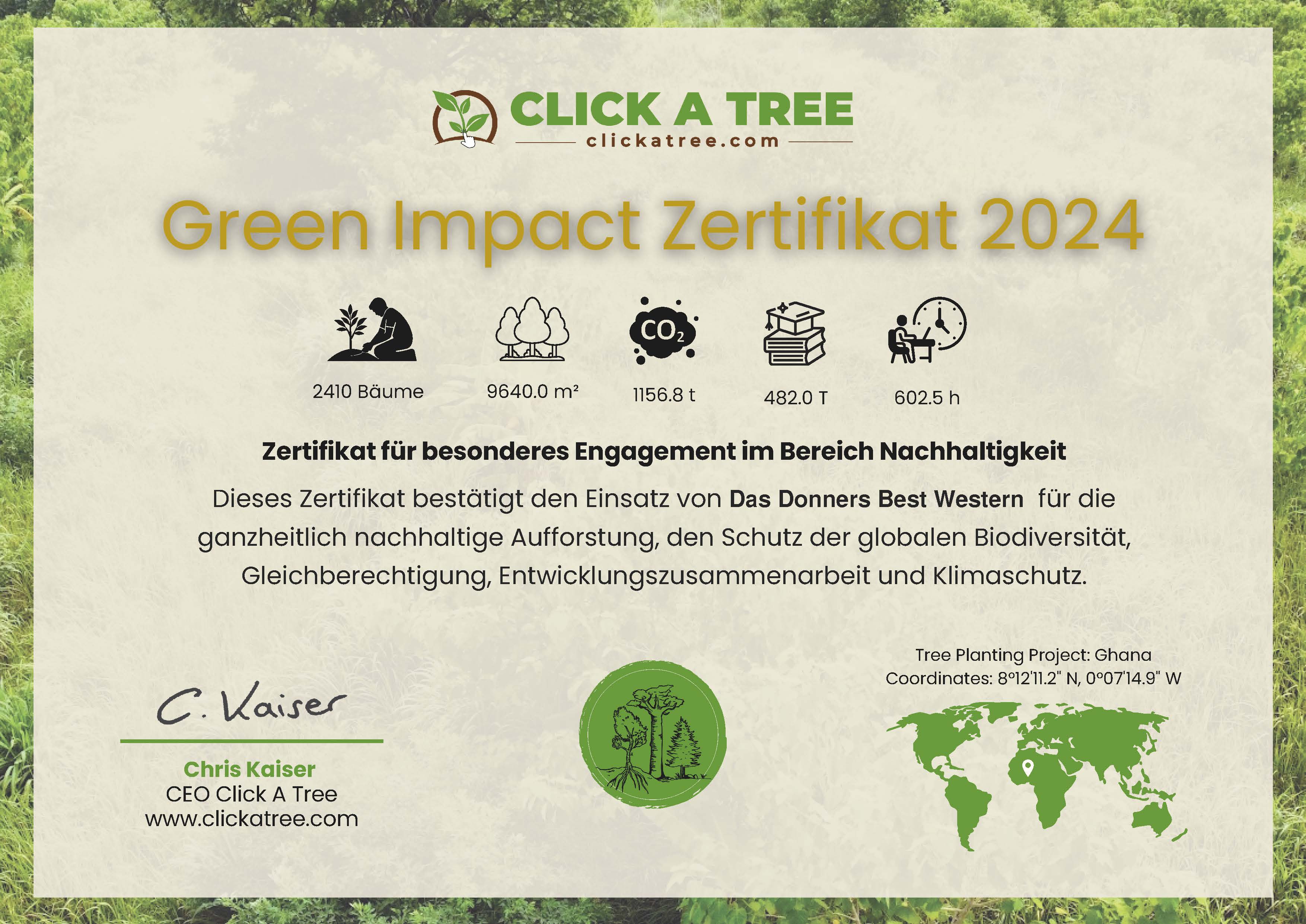 Zertifizierung von Click a tree für 2024 Zertifizierung von Click a tree für 2024